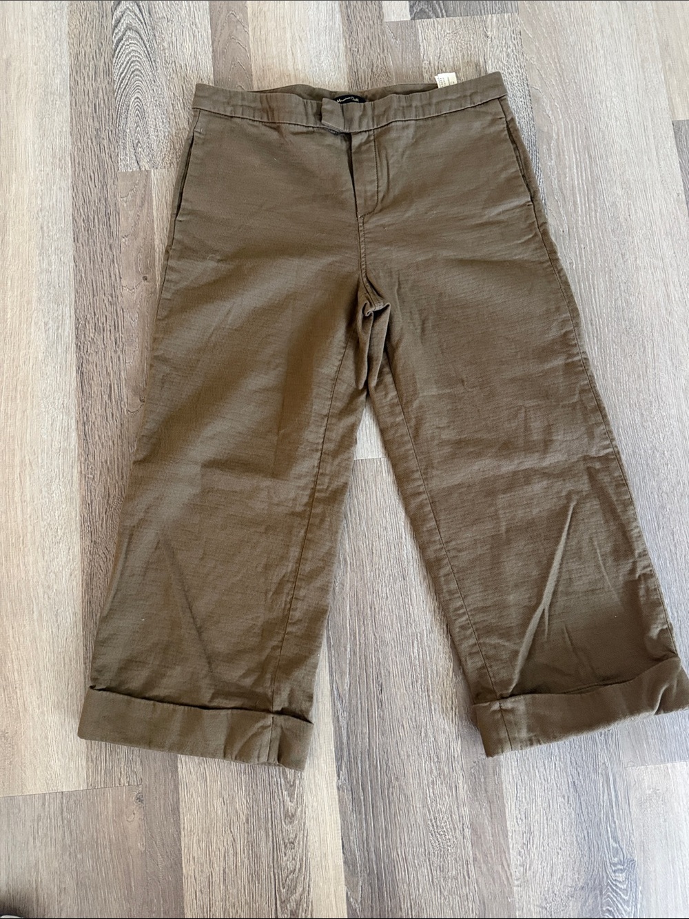 Massimo Dutti taupe brown Wide Leg Capri